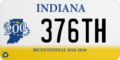 IN license plate 376TH