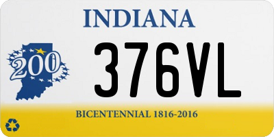 IN license plate 376VL