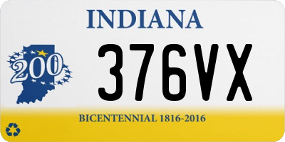 IN license plate 376VX