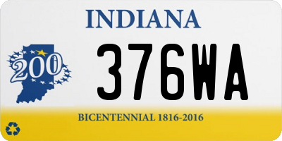 IN license plate 376WA