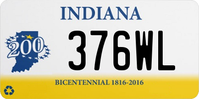 IN license plate 376WL