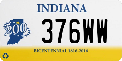 IN license plate 376WW