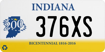 IN license plate 376XS