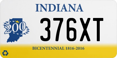 IN license plate 376XT