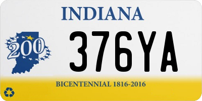 IN license plate 376YA