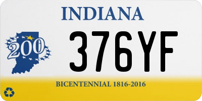 IN license plate 376YF