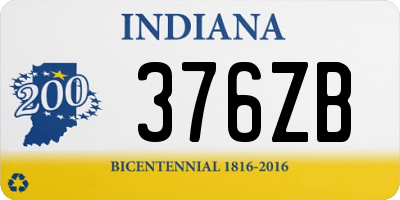 IN license plate 376ZB