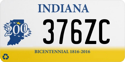 IN license plate 376ZC