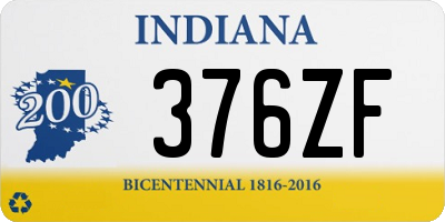 IN license plate 376ZF