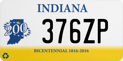 IN license plate 376ZP