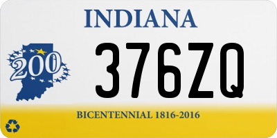 IN license plate 376ZQ