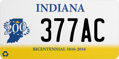 IN license plate 377AC