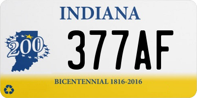 IN license plate 377AF