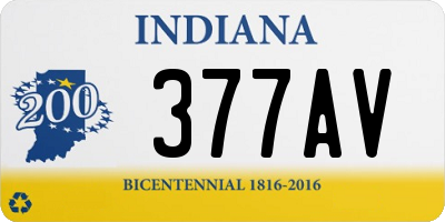 IN license plate 377AV