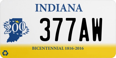 IN license plate 377AW