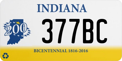 IN license plate 377BC