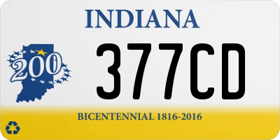 IN license plate 377CD