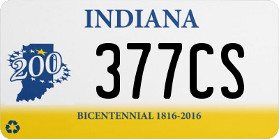 IN license plate 377CS