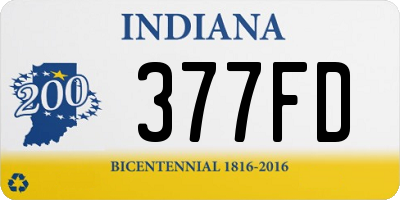 IN license plate 377FD