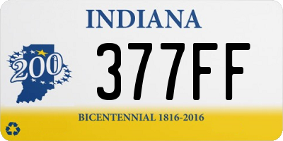 IN license plate 377FF