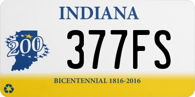 IN license plate 377FS