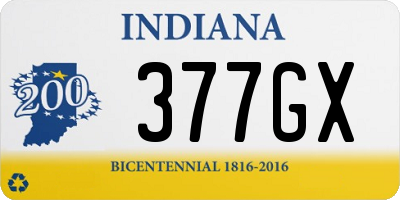 IN license plate 377GX