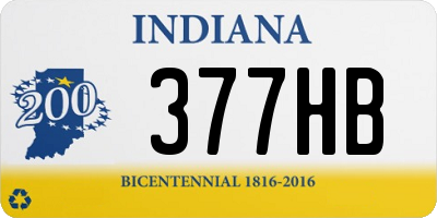 IN license plate 377HB