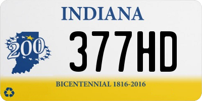 IN license plate 377HD