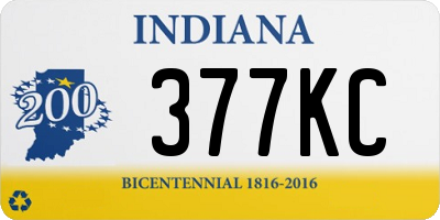 IN license plate 377KC