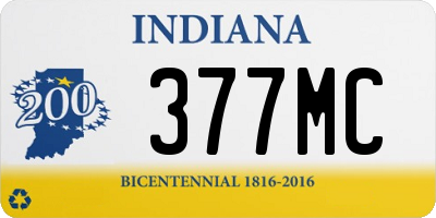 IN license plate 377MC