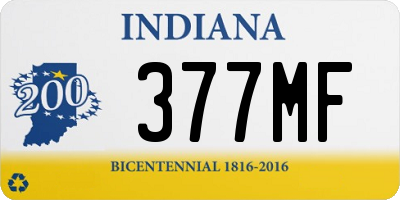 IN license plate 377MF