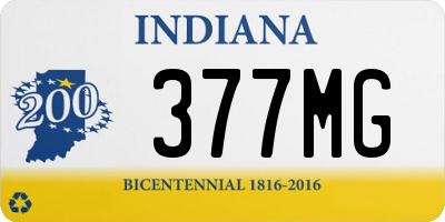 IN license plate 377MG