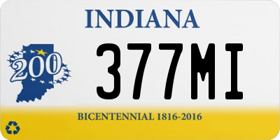 IN license plate 377MI