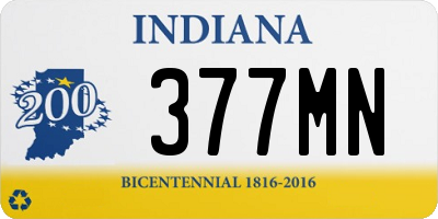 IN license plate 377MN