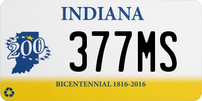 IN license plate 377MS