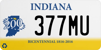 IN license plate 377MU