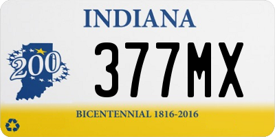 IN license plate 377MX