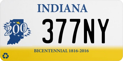 IN license plate 377NY