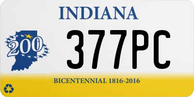 IN license plate 377PC