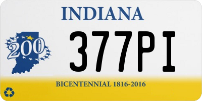 IN license plate 377PI