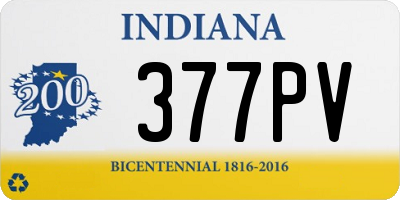 IN license plate 377PV