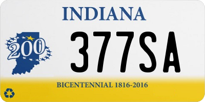 IN license plate 377SA