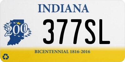 IN license plate 377SL