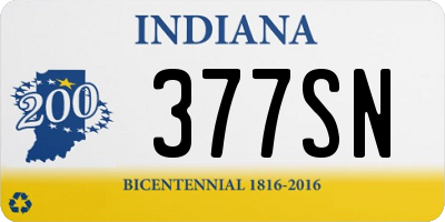 IN license plate 377SN