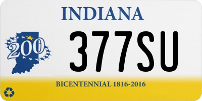 IN license plate 377SU