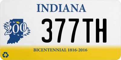 IN license plate 377TH