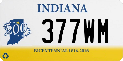 IN license plate 377WM