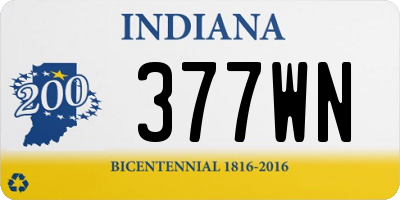 IN license plate 377WN