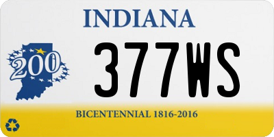 IN license plate 377WS