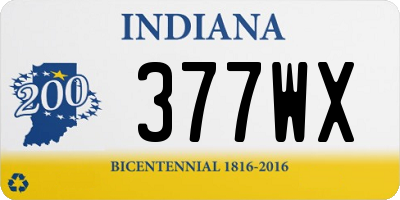 IN license plate 377WX